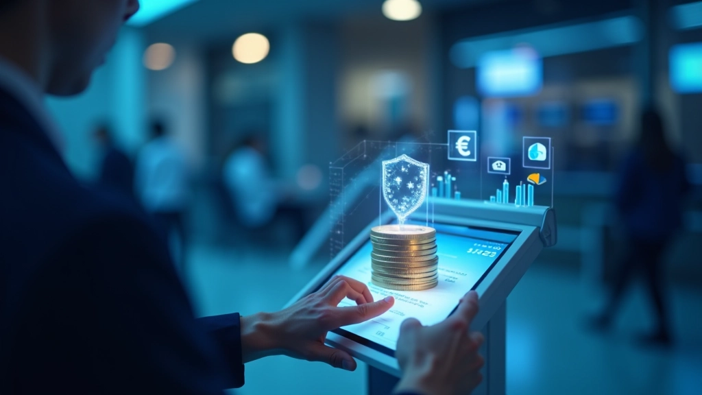 Pièces de monnaie numérique et technologie blockchain représentant l'euro numérique